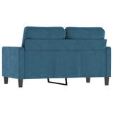 Canapé à 2 places Bleu 120 cm Velours