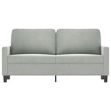 Canapé à 2 places Gris clair 140 cm Velours
