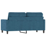 Canapé à 2 places Bleu 140 cm Velours