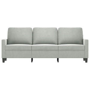 Canapé à 3 places Gris clair 180 cm Velours