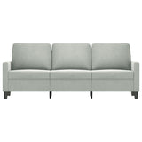 Canapé à 3 places Gris clair 180 cm Velours