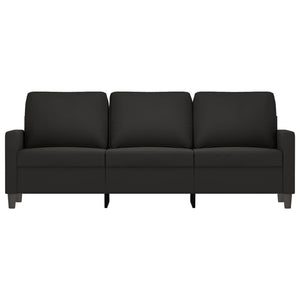 Canapé à 3 places Noir 180 cm Velours