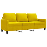 Canapé à 3 places Jaune 180 cm Velours