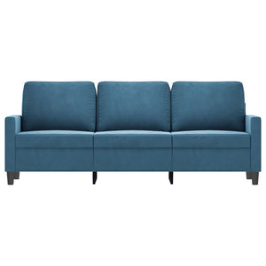Canapé à 3 places Bleu 180 cm Velours
