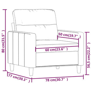 Fauteuil Taupe 60 cm Tissu