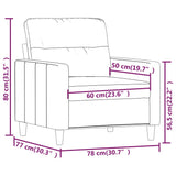 Fauteuil Taupe 60 cm Tissu