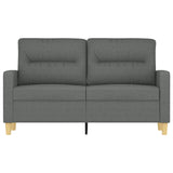 Canapé à 2 places Gris foncé 120 cm Tissu