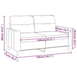 Canapé à 2 places Gris foncé 120 cm Tissu