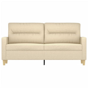 Canapé à 2 places Crème 140 cm Tissu