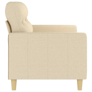 Canapé à 2 places Crème 140 cm Tissu