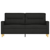 Canapé à 2 places Noir 140 cm Tissu