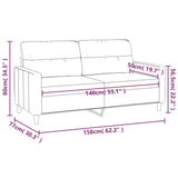 Canapé à 2 places Rouge bordeaux 140 cm Tissu