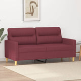 Canapé à 2 places Rouge bordeaux 140 cm Tissu