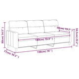 Canapé à 3 places Marron 180 cm Tissu