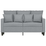 Canapé à 2 places Gris clair 120 cm Tissu