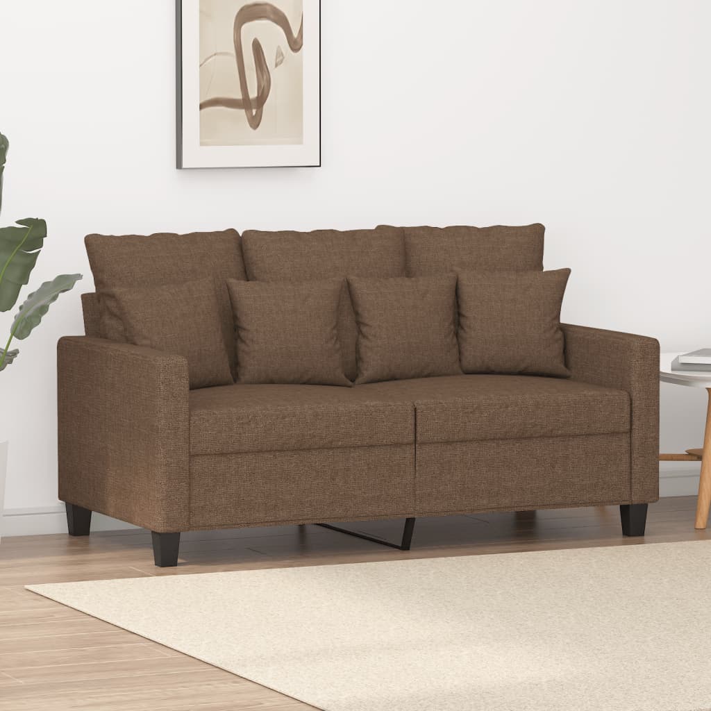 Canapé à 2 places Marron 120 cm Tissu