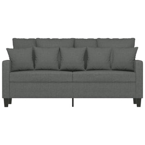 Canapé à 2 places Gris foncé 140 cm Tissu
