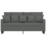 Canapé à 2 places Gris foncé 140 cm Tissu