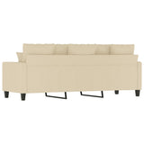 Canapé à 3 places Crème 180 cm Tissu