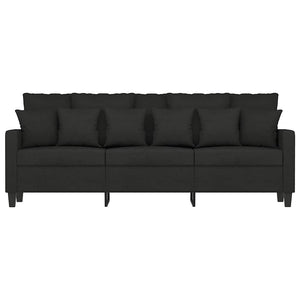 Canapé à 3 places Noir 180 cm Tissu