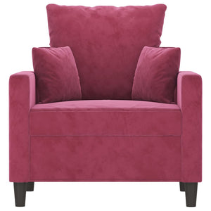 Fauteuil Rouge bordeaux 60 cm Velours