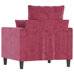 Fauteuil Rouge bordeaux 60 cm Velours