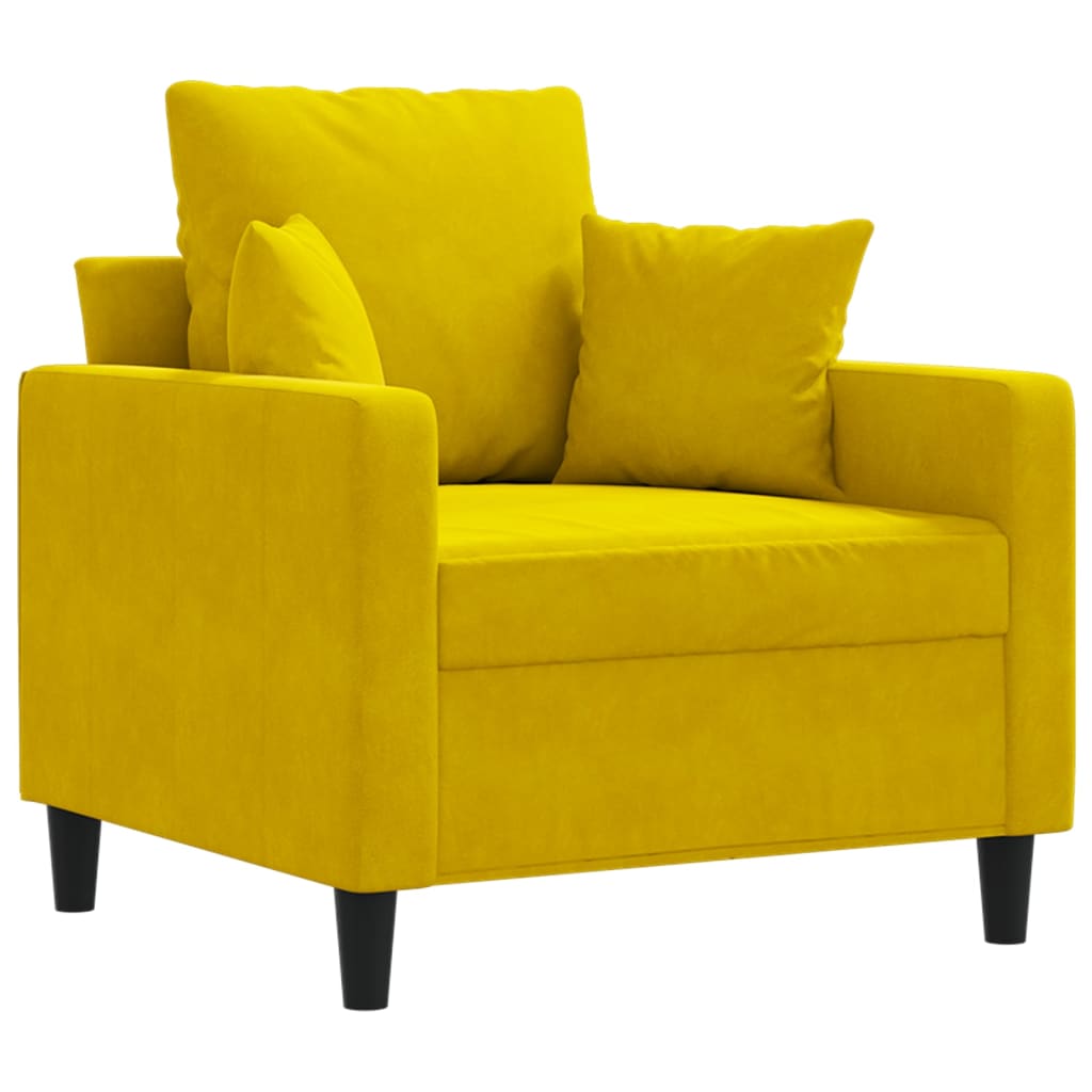 Fauteuil Jaune 60 cm Velours