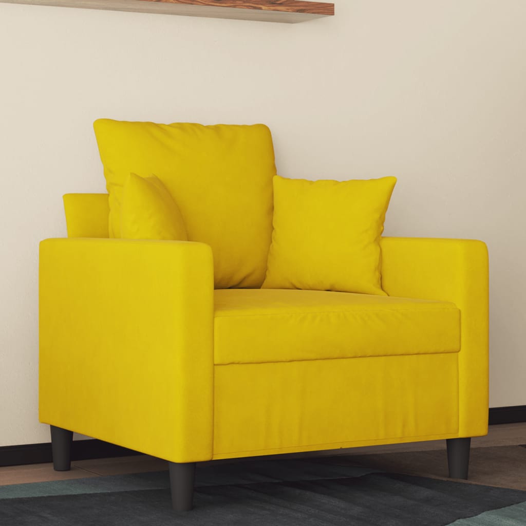 Fauteuil Jaune 60 cm Velours