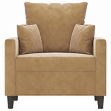 Fauteuil Marron 60 cm Velours