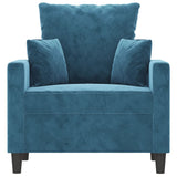 Fauteuil Bleu 60 cm Velours