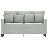Canapé à 2 places Gris clair 120 cm Velours