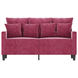 Canapé à 2 places Rouge bordeaux 120 cm Velours