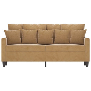 Canapé à 2 places Marron 140 cm Velours