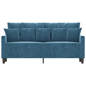 Canapé à 2 places Bleu 140 cm Velours