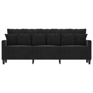 Canapé à 3 places Noir 180 cm Velours