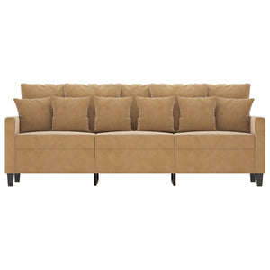 Canapé à 3 places Marron 180 cm Velours