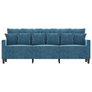Canapé à 3 places Bleu 180 cm Velours