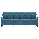 Canapé à 3 places Bleu 180 cm Velours