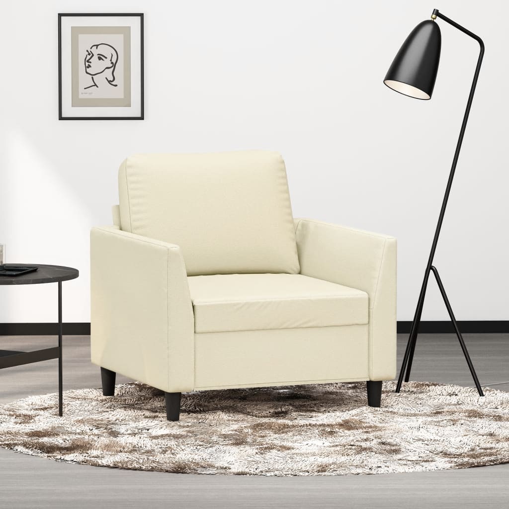 Fauteuil Crème 60 cm Similicuir