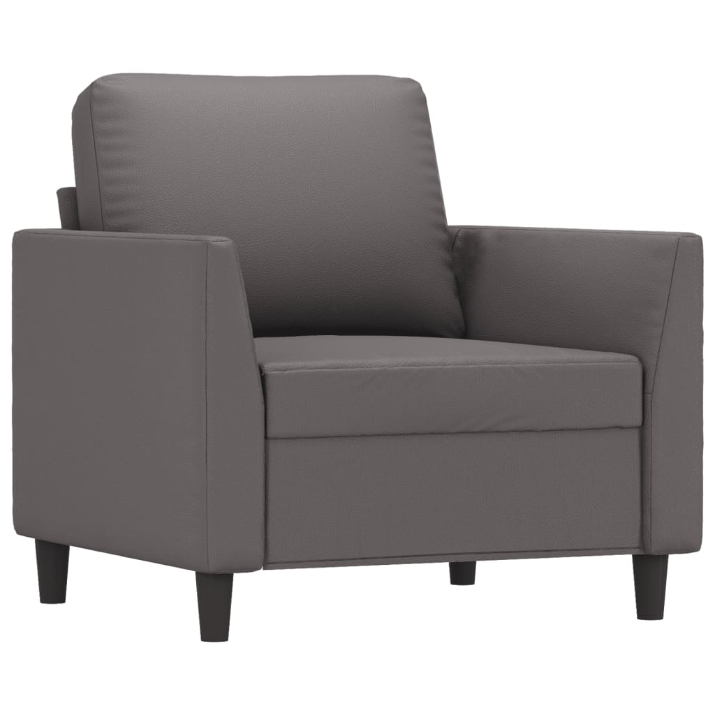 Fauteuil Gris 60 cm Similicuir