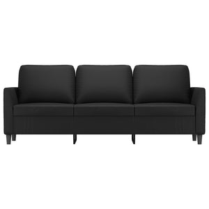 Canapé à 3 places Noir 180 cm Similicuir