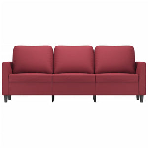 Canapé à 3 places Rouge bordeaux 180 cm Similicuir