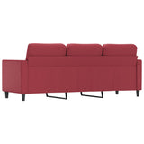 Canapé à 3 places Rouge bordeaux 180 cm Similicuir