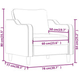 Fauteuil Marron 60 cm Tissu