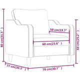 Fauteuil Taupe 60 cm Tissu