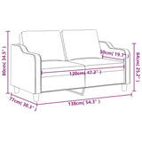 Canapé à 2 places Noir 120 cm Tissu
