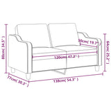 Canapé à 2 places Rouge bordeaux 120 cm Tissu