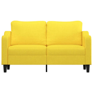 Canapé à 2 places Jaune clair 140 cm Tissu