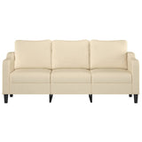 Canapé à 3 places Crème 180 cm Tissu