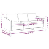Canapé à 3 places Crème 180 cm Tissu